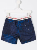 leaf patterned swim shorts