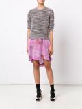 melange cutout knitted top