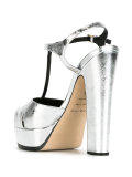 metallic platform sandals