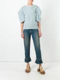 oversized sleeves striped blouse