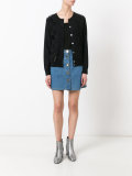 embroidered classic checkered cardigan