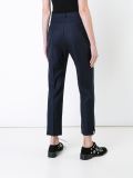 pleated cropped tapered trousers