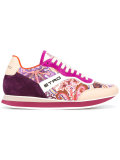 multiple prints lace-up sneakers