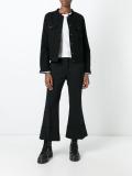 collarless denim jacket 