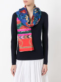 stripe dragon print scarf