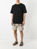 embroidered metal bermudas