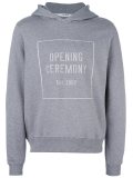 logo print pullover hoodie