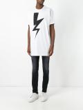 lightning bolt print T-shirt