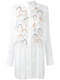 bow applique mini shirt dress