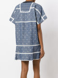aloha scarf embroidered chambray dress