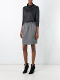 cowl neck contrast dress