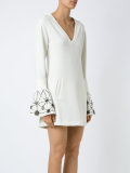 embroidered flare dress