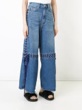 lace-up wide leg jeans 