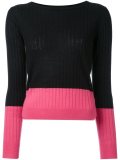 ribbed colour block jumper