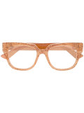 transparent glitter square glasses
