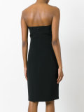 pleated strapless dress
