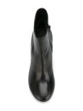 metallic heel ankle boots