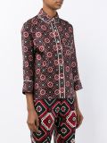 Printed Silk Shirt with Cropped Sleeves