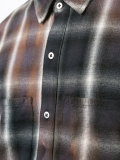 stained effect plaid shirt