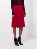 ruffled hem midi skirt