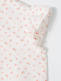 ruffled sleeve printed blouse