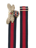 bee embellished web belt 