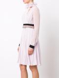 embellished waist pleated dress