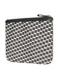 geometric print zipped clutch