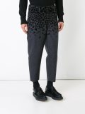 animal print cropped tapered trousers