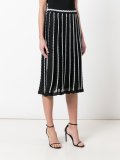 stripe panel midi skirt 