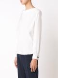 flower cuff boatneck blouse