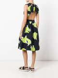 open back flared dress