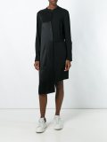 asymmetric satin shirt dress