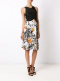 floral embroidery flare skirt
