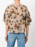 butterfly and floral print top