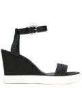 interlaced straps wedge sandals