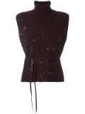 roll neck knitted vest