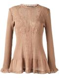 peplum knit blouse