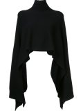 turtleneck cape sweater