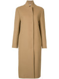 high neck midi coat