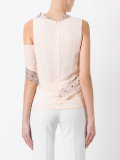 lace trim asymmetric top 
