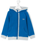 zip-up hooded sweatshirt