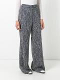 high-rise striped trousers