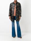floral jacquard midi coat