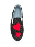 heart appliqué slip-on sneakers