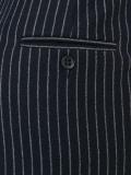 pinstriped tapered trousers