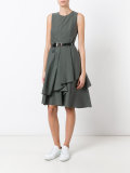 draped flared dress