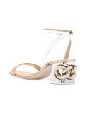 chain block heel sandals 