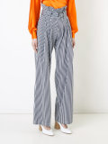 striped high-waisted trousers