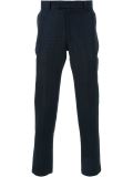 textured slim fit trousers